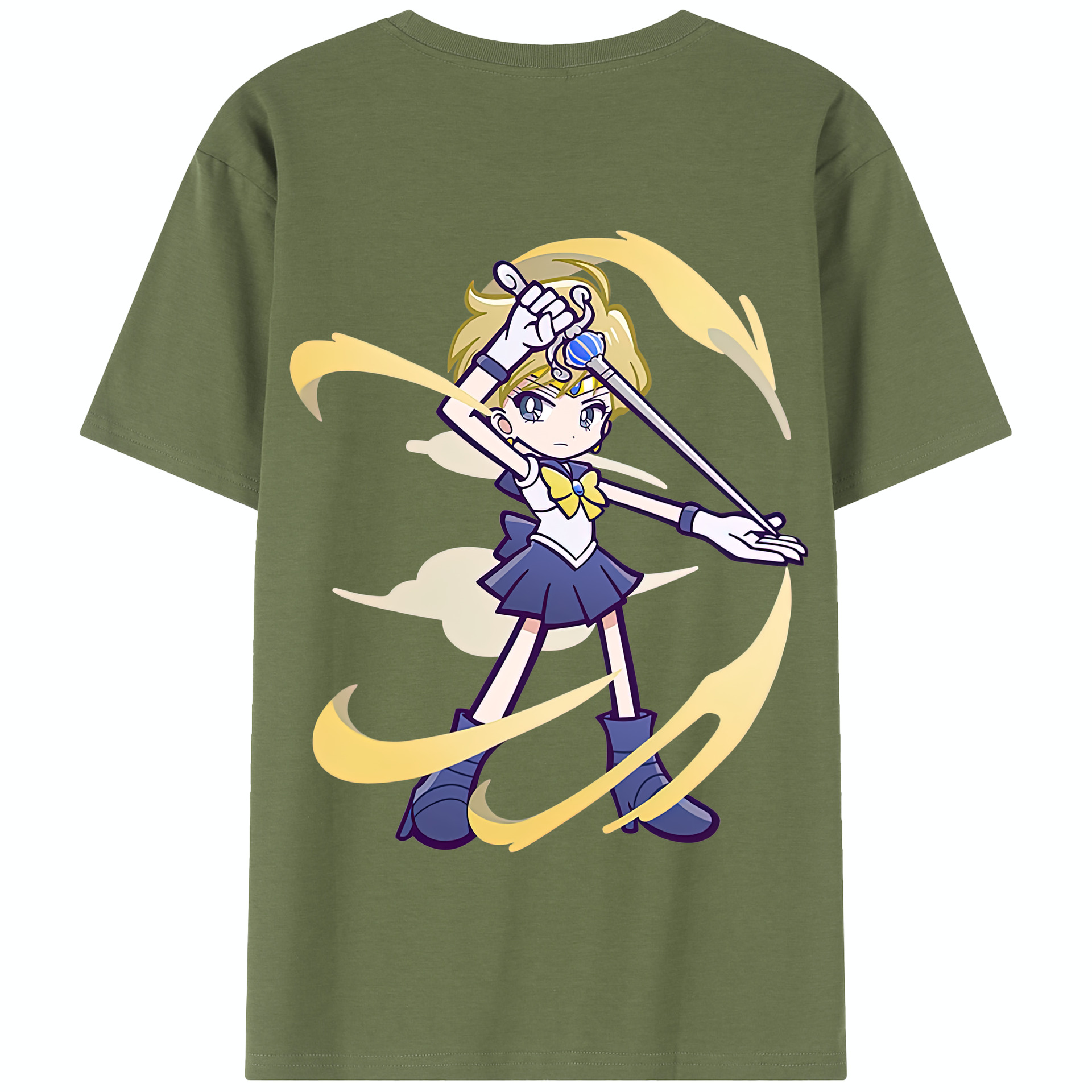 （画像用） 美少女戦士セーラームーン 天王はるか Sailor Moon Tenoh Haruka 綿100％半袖Tシャツ（背面プリント）